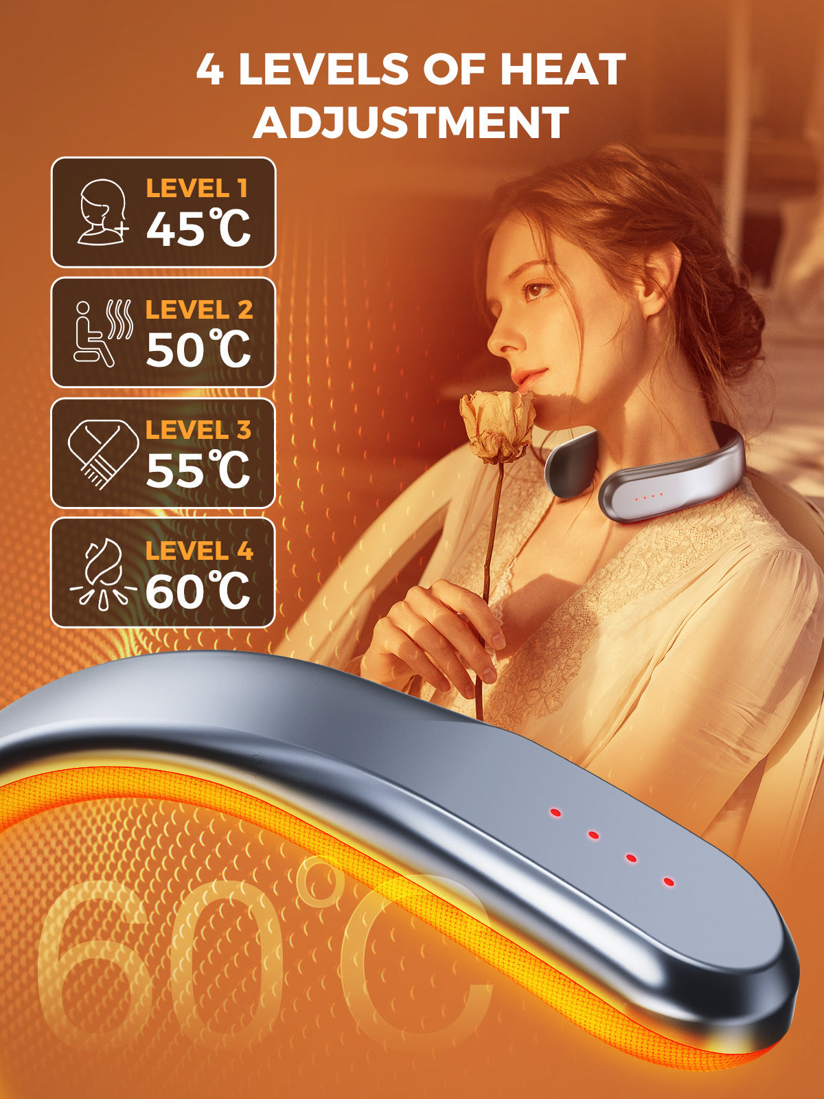 Tragbarer Halswärmer 🔥 Elektrische Nackenheizung | Für Büro, Outdoor & Zuhause