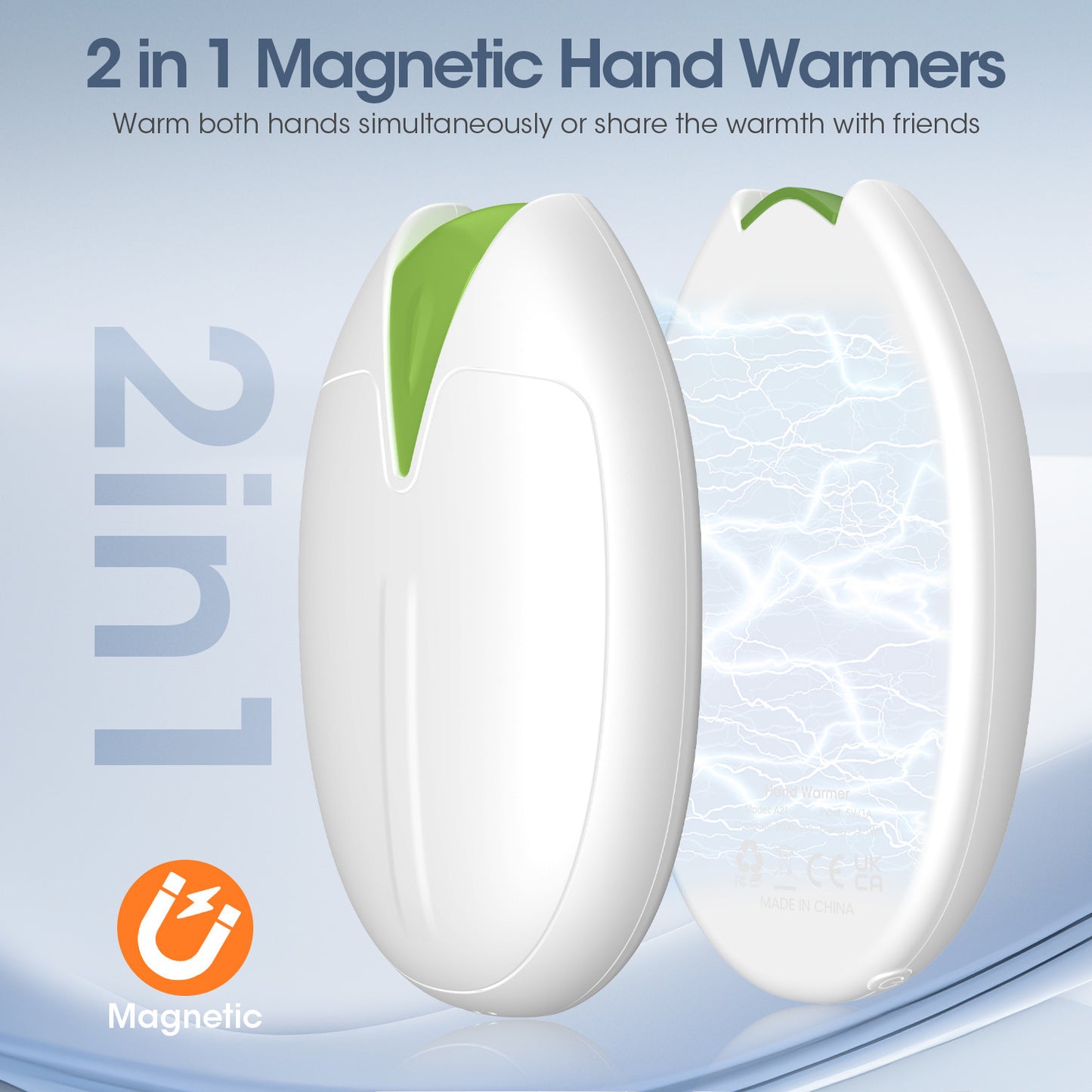 Wiederaufladbarer Handwärmer 🥜 Pistazien-Design | 2-in-1 Wärme & Powerbank