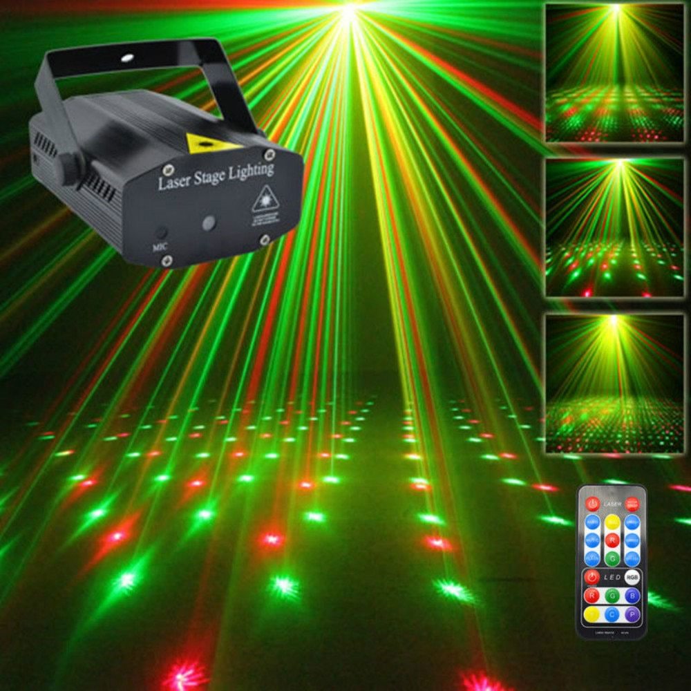 OXARY Mini Laser Projektor – Party Laser Lichtshow mit Fernbedienung & Musiksteuerung