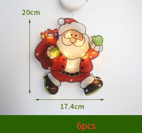 LED Fensterlichter 🎄 – Weihnachtsdeko mit Saugnapf (6er Set)