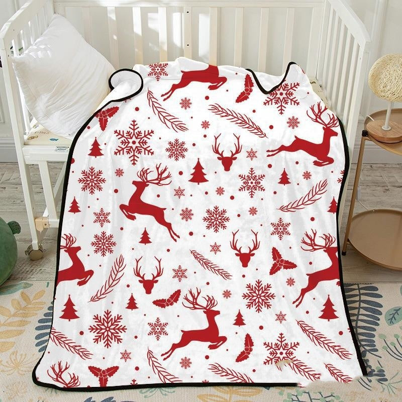 Weihnachtsdecke 🎅 Kuschelige Flanelldecke mit Rentiermotiv