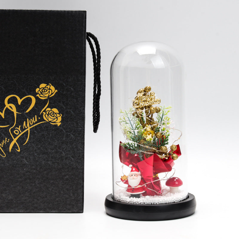 Weihnachtsbaum im Glas 🎄 LED-Lampe mit Deko & Schneeeffekt | Perfekte Weihnachtsdeko