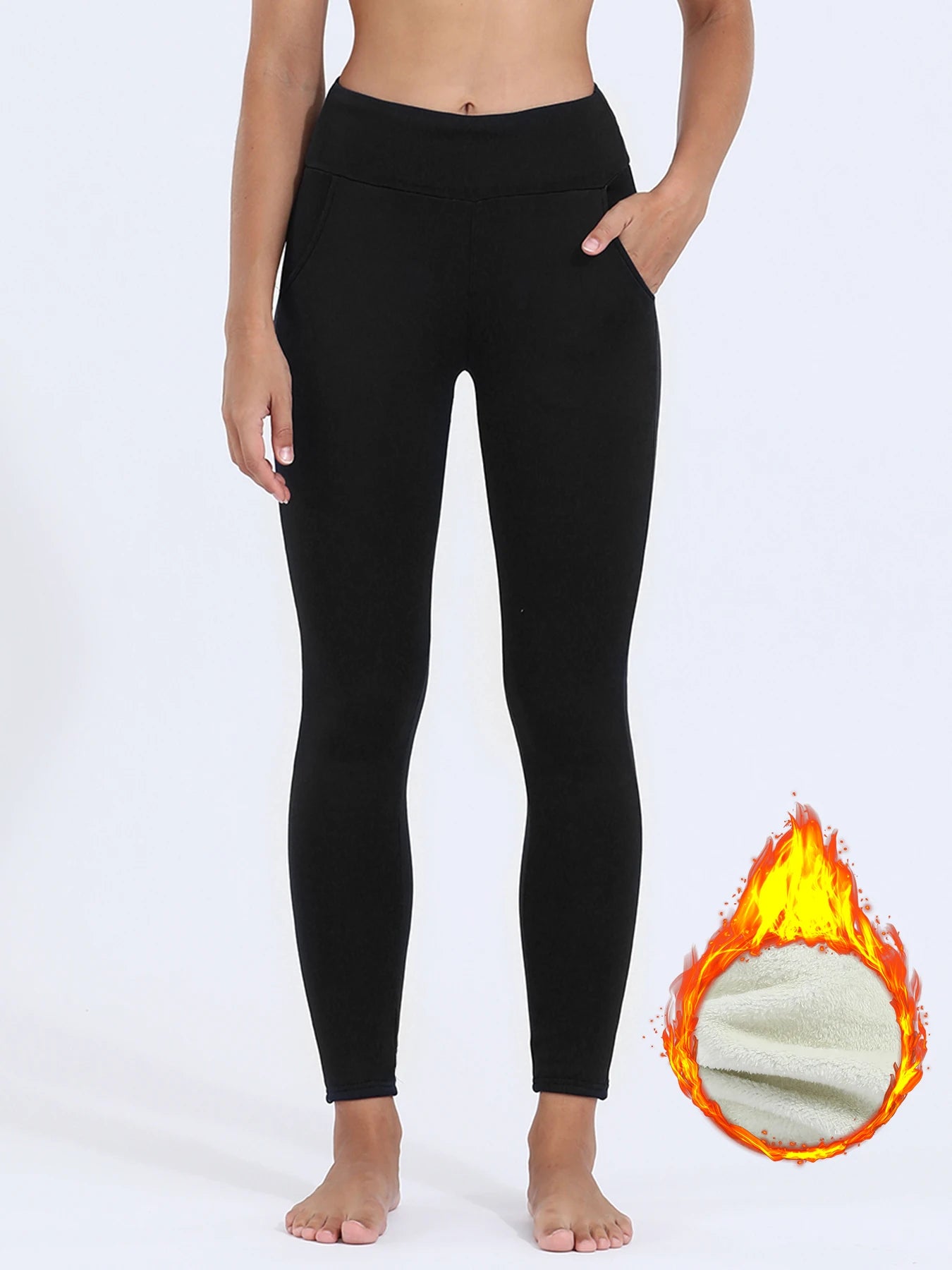 🔥 UltraWarm™ Winter-Fleece Leggings – High Waist, Thermo, Stretch & Taschen