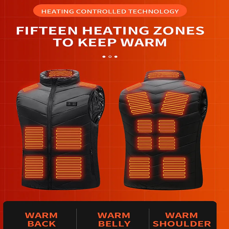 🔥 21-Zonen Heizweste Pro – UltraWarm™ USB Heating Vest