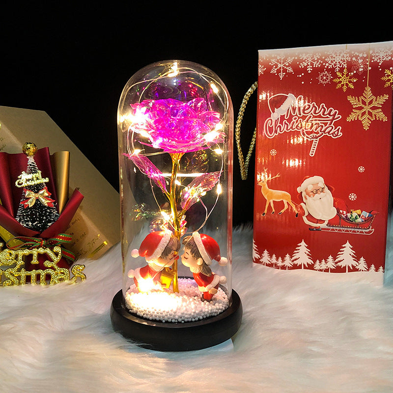 Weihnachtsbaum im Glas 🎄 LED-Lampe mit Deko & Schneeeffekt | Perfekte Weihnachtsdeko