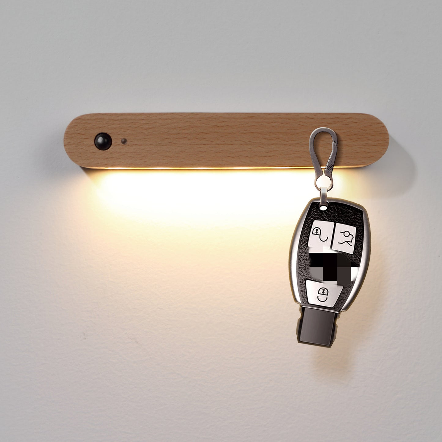 Minimalistisches LED-Sensor-Nachtlicht 🌙 – Holzdesign mit Bewegungssensor & USB